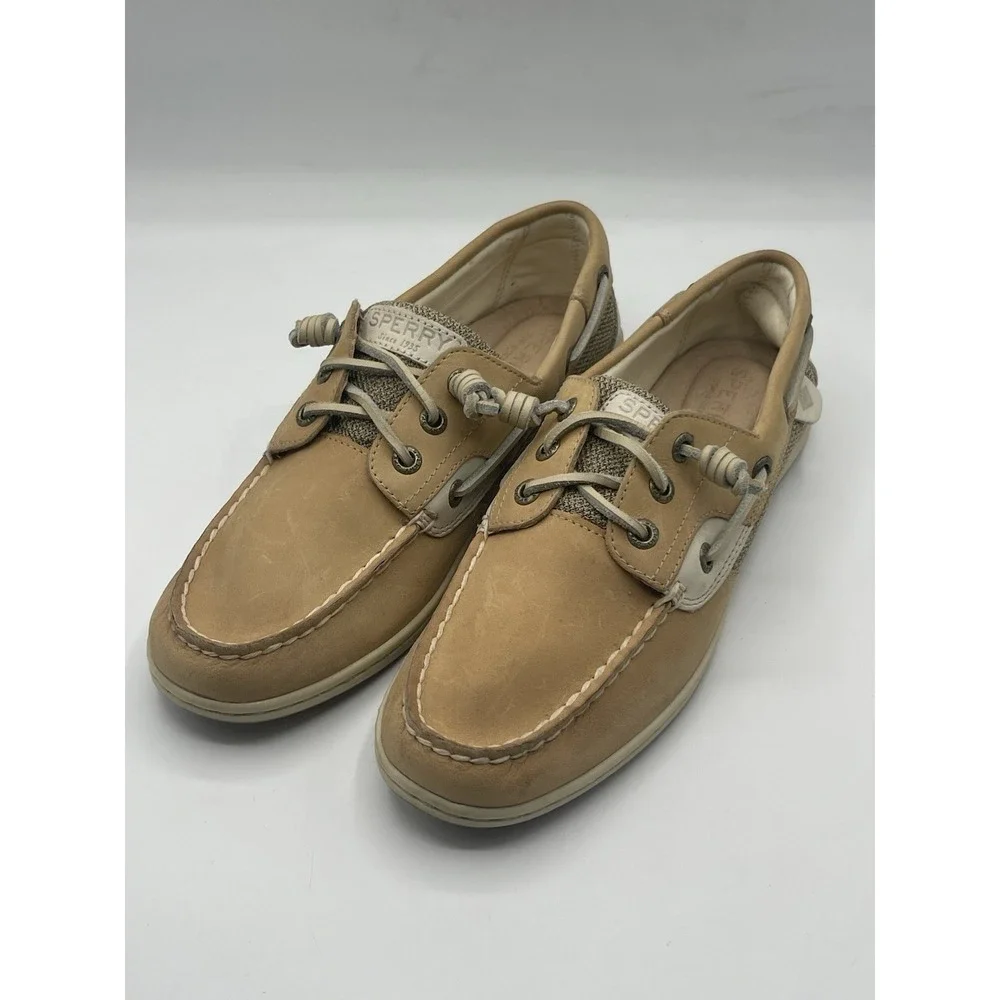 Sperry Top‎ Sider Shoes Women's 8 Songfish Boat Deck Leather STS95588 Beige